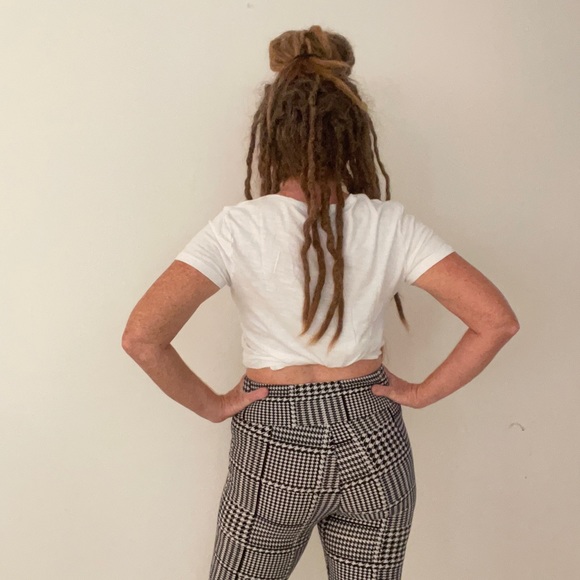 Black and white flare cotton stretch pants size small - Picture 4 of 4